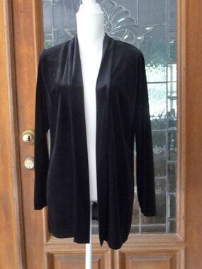MSK Longline Stretch Velour Open Front Cardigan Jacket Large